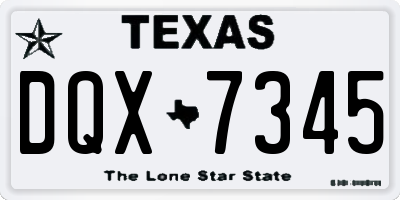 TX license plate DQX7345