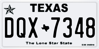 TX license plate DQX7348