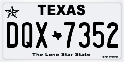TX license plate DQX7352