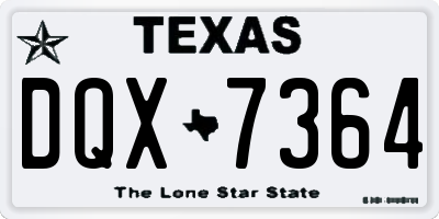 TX license plate DQX7364