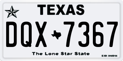 TX license plate DQX7367