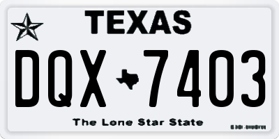 TX license plate DQX7403