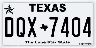TX license plate DQX7404