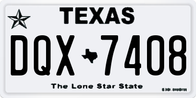 TX license plate DQX7408