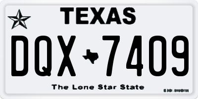 TX license plate DQX7409