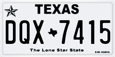 TX license plate DQX7415