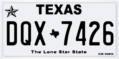TX license plate DQX7426