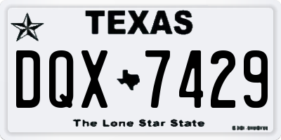 TX license plate DQX7429