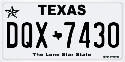 TX license plate DQX7430