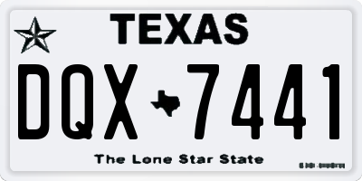 TX license plate DQX7441