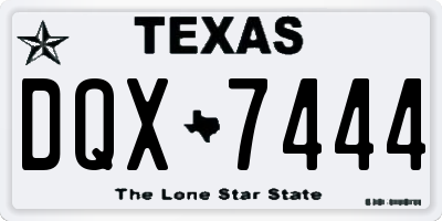 TX license plate DQX7444