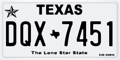TX license plate DQX7451