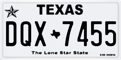 TX license plate DQX7455