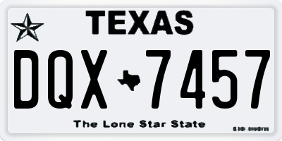 TX license plate DQX7457