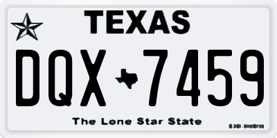 TX license plate DQX7459