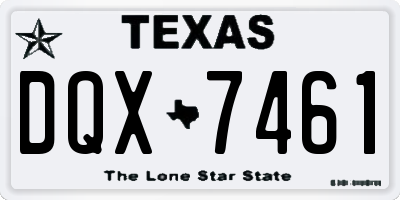 TX license plate DQX7461
