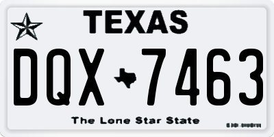 TX license plate DQX7463