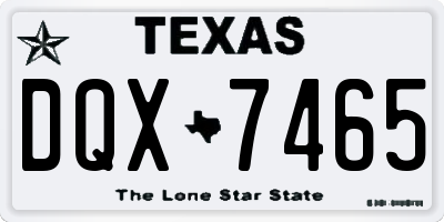 TX license plate DQX7465
