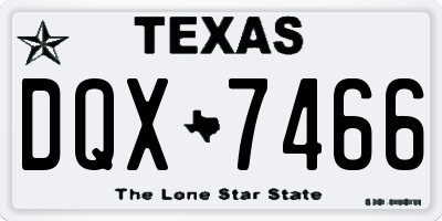 TX license plate DQX7466