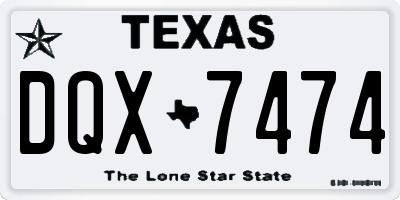 TX license plate DQX7474