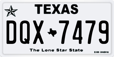 TX license plate DQX7479