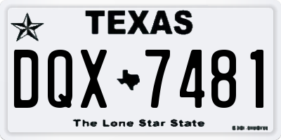 TX license plate DQX7481