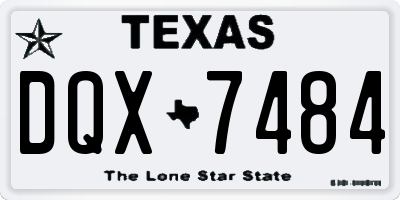 TX license plate DQX7484