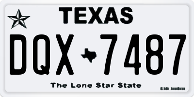 TX license plate DQX7487