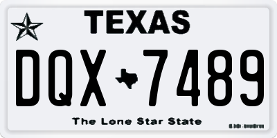 TX license plate DQX7489