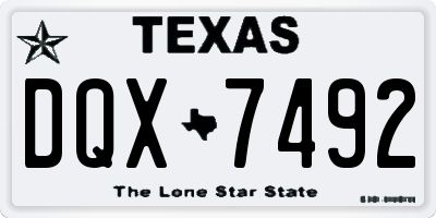TX license plate DQX7492