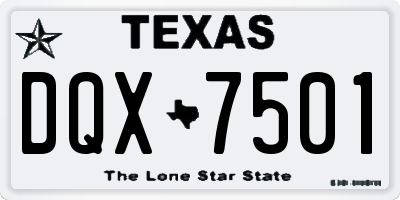 TX license plate DQX7501