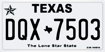TX license plate DQX7503