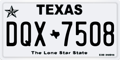 TX license plate DQX7508