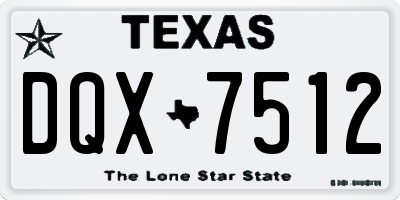 TX license plate DQX7512