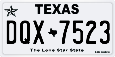 TX license plate DQX7523
