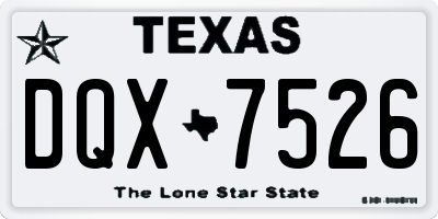 TX license plate DQX7526