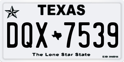 TX license plate DQX7539
