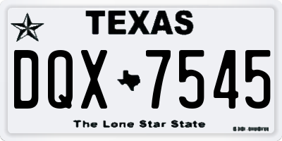 TX license plate DQX7545