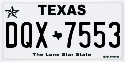 TX license plate DQX7553