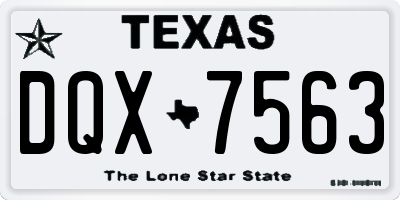 TX license plate DQX7563