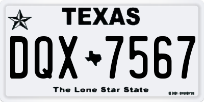 TX license plate DQX7567