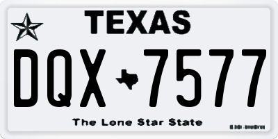 TX license plate DQX7577