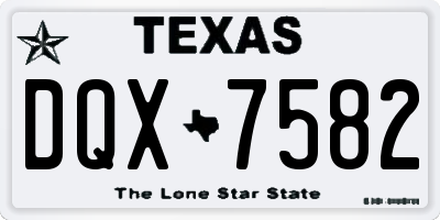 TX license plate DQX7582