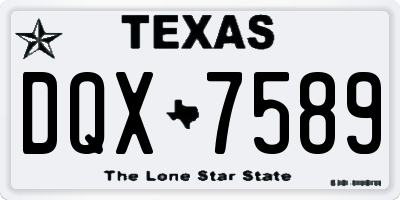 TX license plate DQX7589