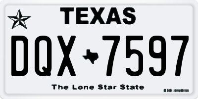 TX license plate DQX7597
