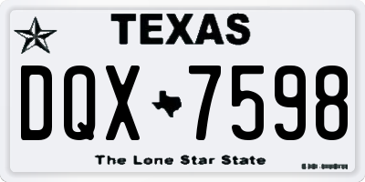 TX license plate DQX7598