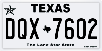 TX license plate DQX7602