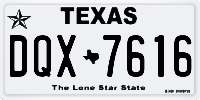 TX license plate DQX7616