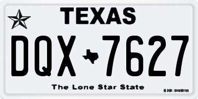 TX license plate DQX7627