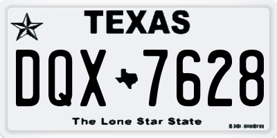 TX license plate DQX7628